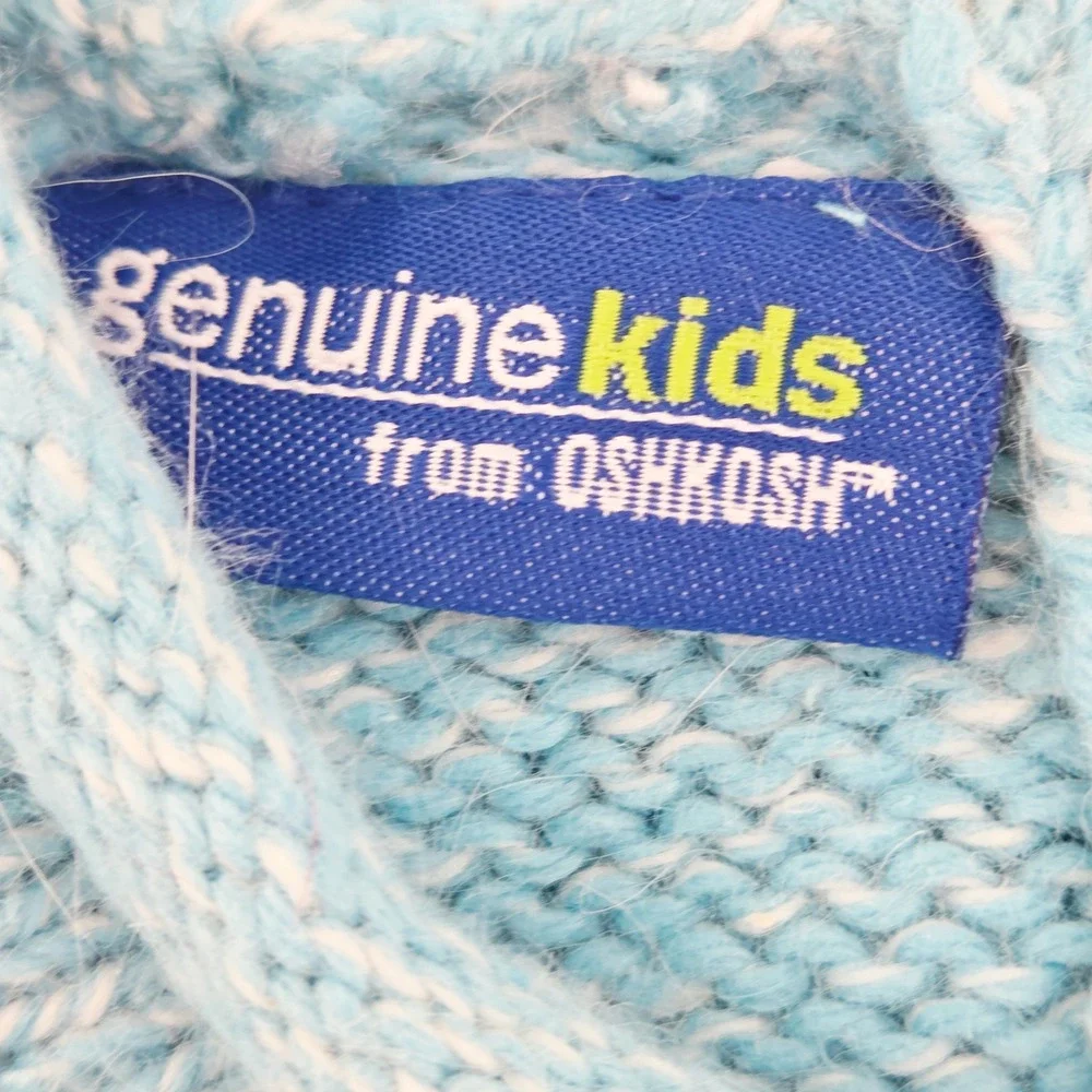Genuine Kids OshKosh Blue Reindeer Rabbit Hair Blend Knit Sweater Toddler 2T Y2K